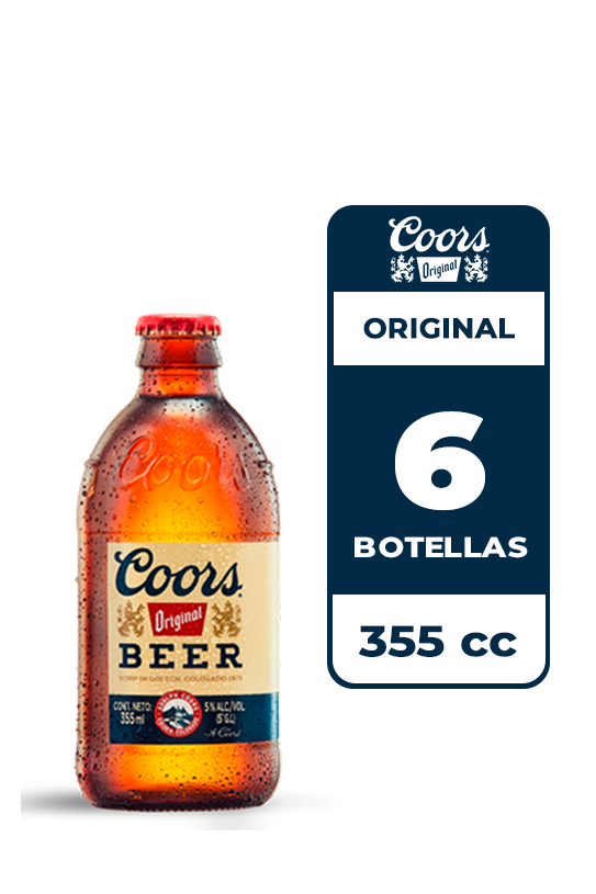 Cerveza Coors Original 355cc Pack de 6
