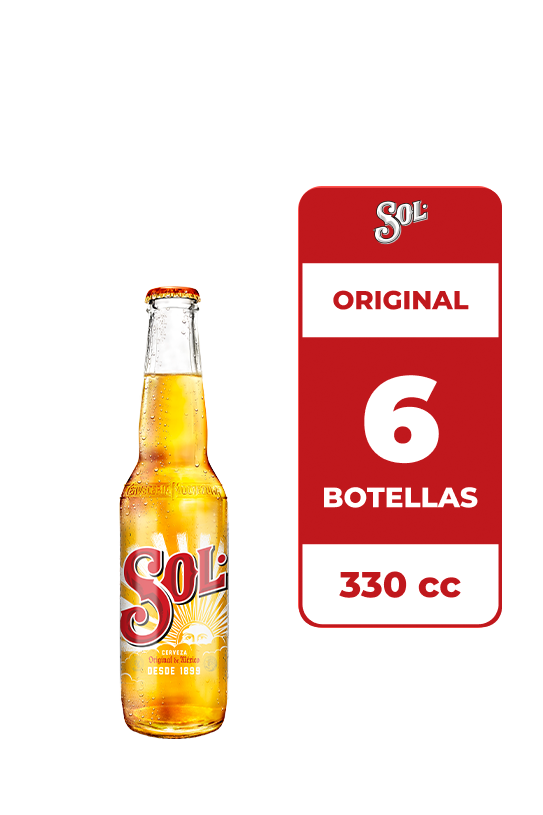 Cerveza Sol 330cc Pack x6