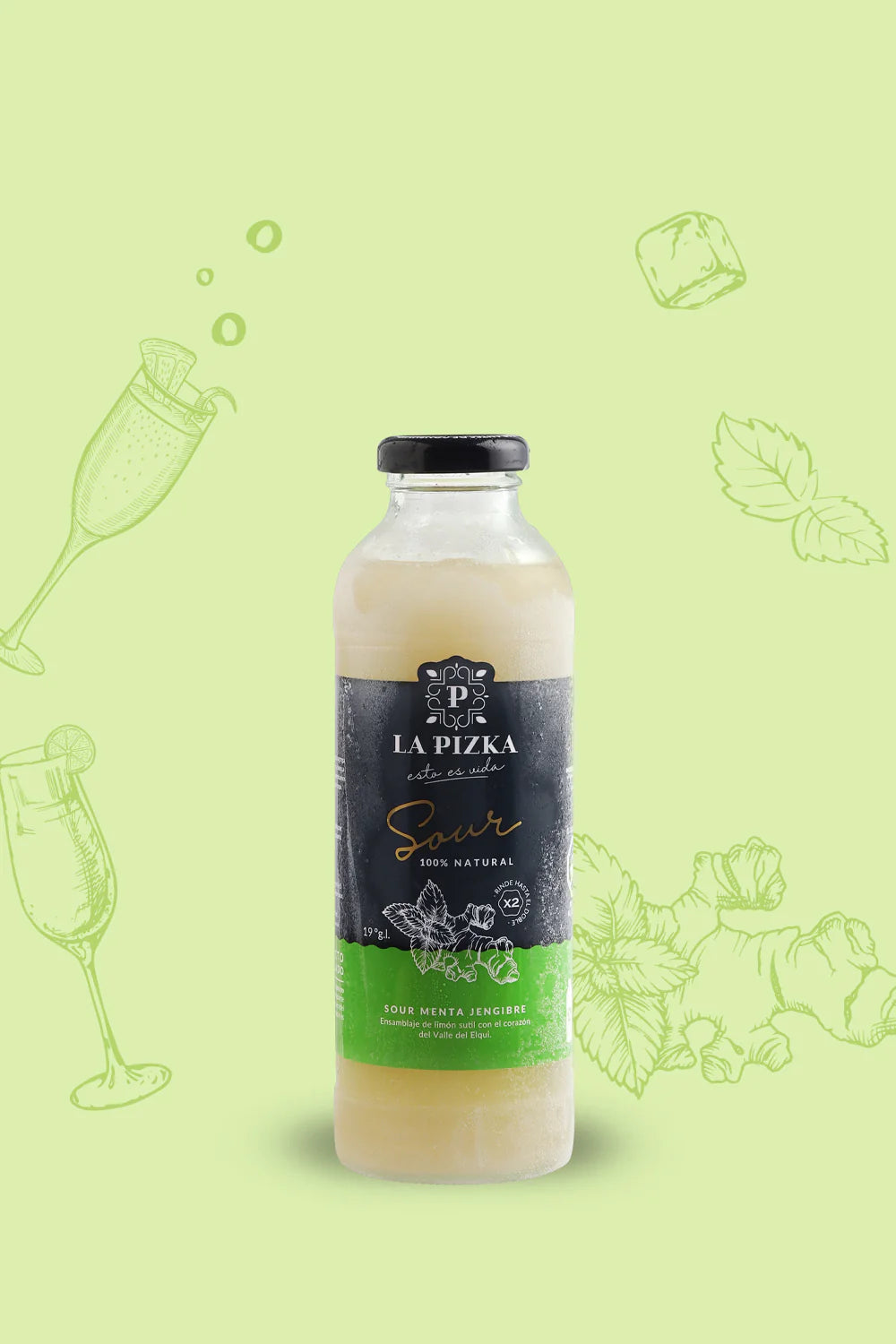 La Pizka Sour Menta Jengibre 475ml