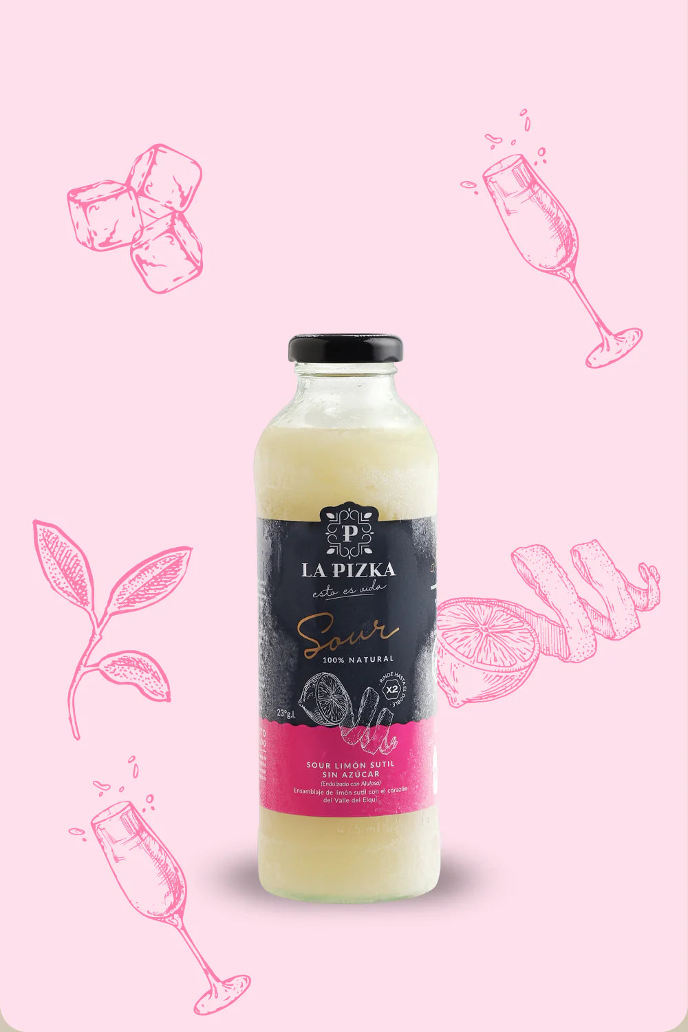 La Pizka Sour Sin Azucar 475ml