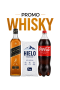Promo Whisky Johnnie Walker Black Label 750ml + Coca-Cola 1.5Lts + Hielo 1Kg
