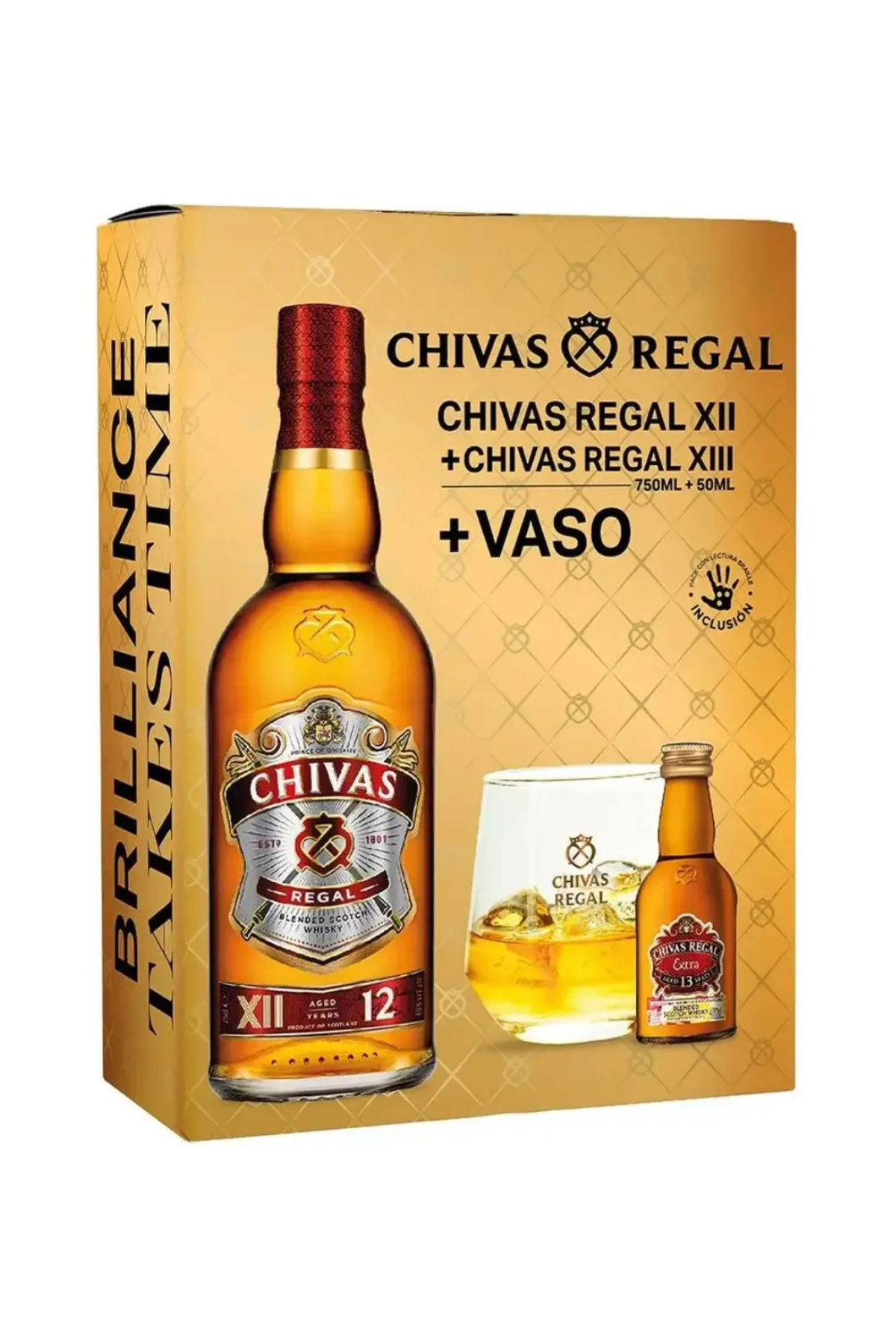 Promo Whisky Chivas Regal 12 Años 750ml + Miniatura Chivas Regal 13 Años + Vaso