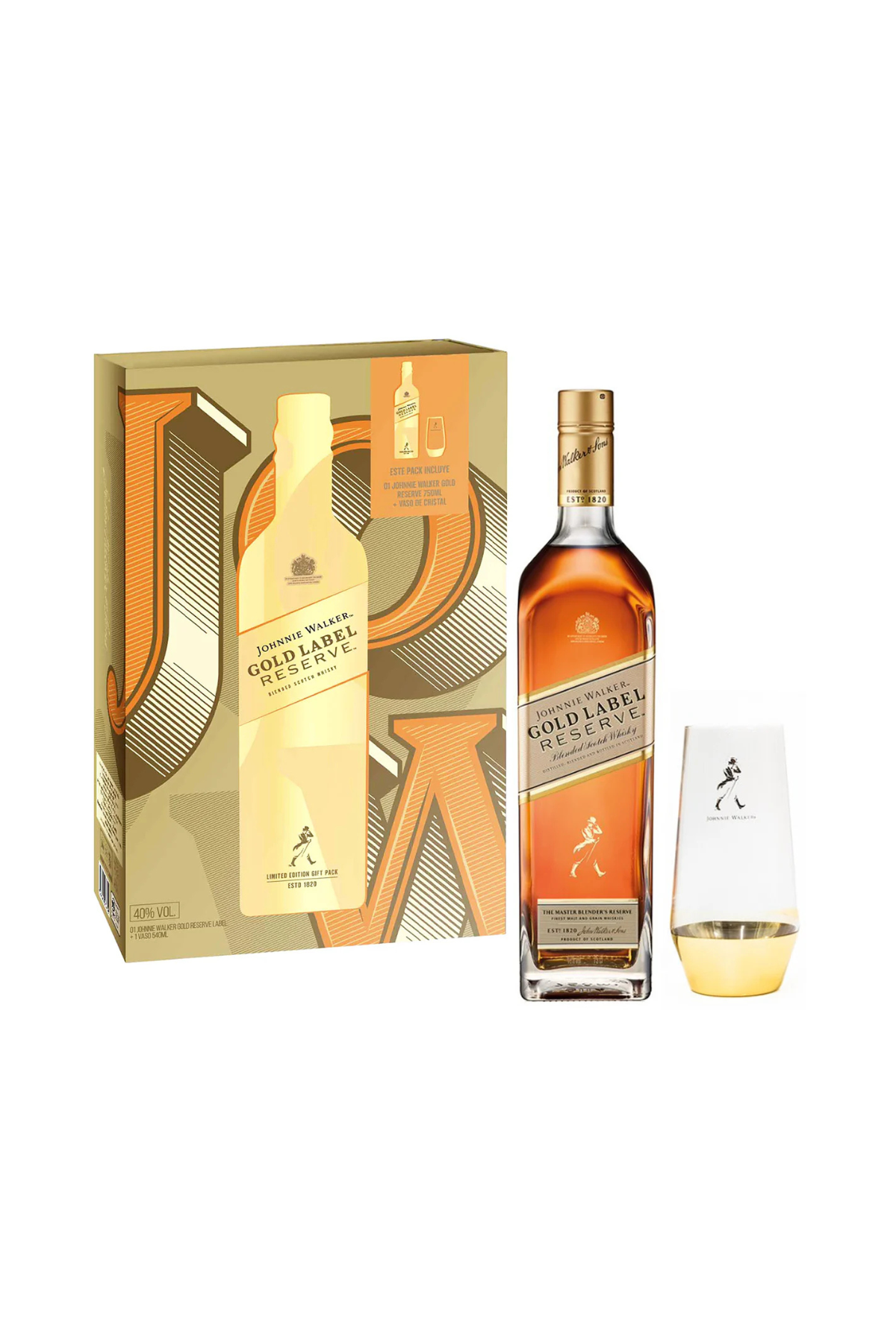 Promo Whisky Johnnie Gold Label Reserve + Vaso